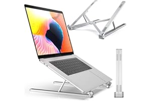 RioRand Adjustable Laptop Stand - Foldable Ergonomic Portable Laptop Riser, Ventilation Computer Stand with Non-Slip, Compati
