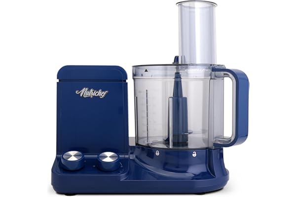 NutriChef Food Processor | 2 QT Capacity | Ultra-Quiet Multipurpose Motor | Includes 6 Attachment Blades | Silicone Base for 