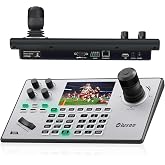 iuZee NDI PTZ Camera Controller, Real-time 5-Inch LCD Screen Preview, Support PoE Powered IP Controller Keyboard with 4D Joystick for Church Live, Streaming, Events, etc. NDI License Included