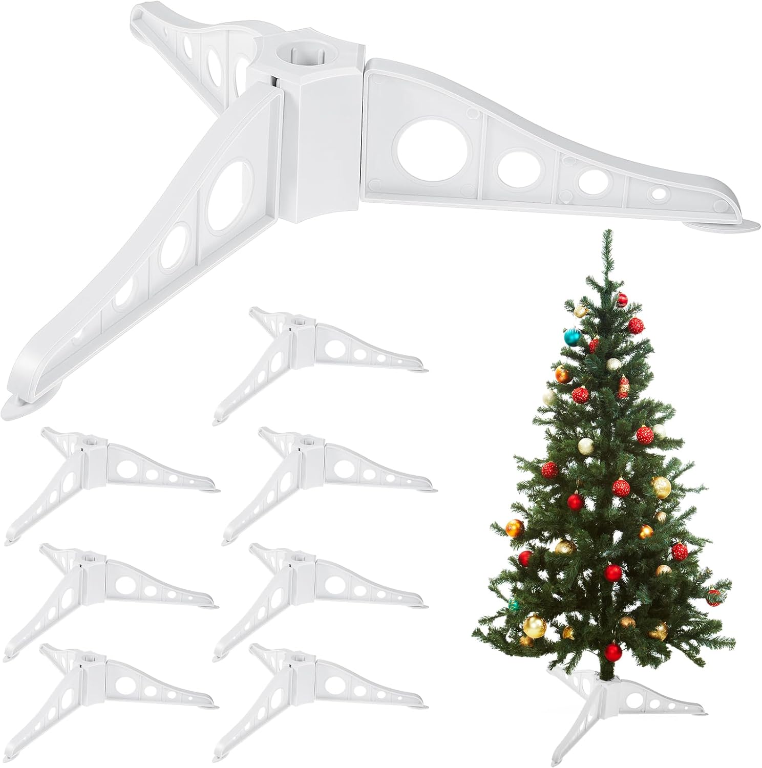 Tree Stands - Poen 20 Pcs Christmas Tree Stand Plastic Legs Replacement White Artificial Xmas Base Holder for Trees 0.75'' in Diameter