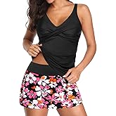 Talisea Womens Tankini Bathing Suits with Skirt Two Piece Tummy Control Swimsuits Ladies Swimwear