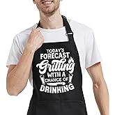 OzosKeiw Funny Cooking Aprons for Women Men with Pocket, Grill Apron with Adjustable Neck Strap, Birthday Gift for Dad Mom