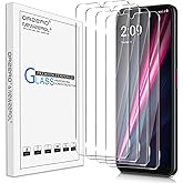 Orzero (4 Pack) Tempered Glass Screen Protector Compatible for T-Mobile REVVL 6x Pro 5G / REVVL 6 Pro 5G 6.82 inch, Protector De Pantalla 2.5D Arc Edges 9H HD Bubble-Free