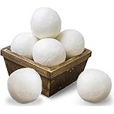 SnugPad Wool Dryer Balls XL Size 6 Pack, Natural Fabric Softener 100% Organic Premium New Zealand Wool, No Fillers, Anti Stat