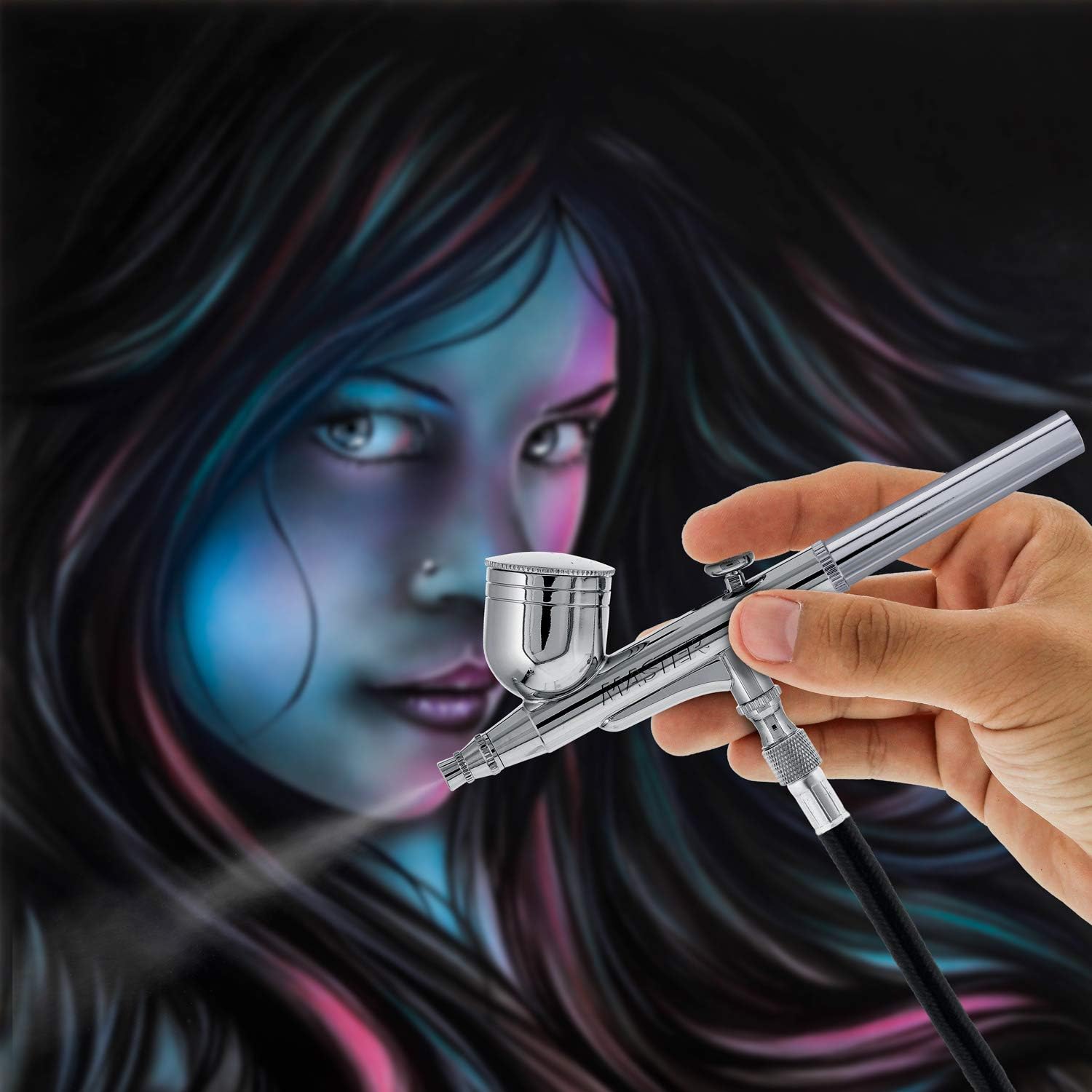Master Airbrush Model G22 Multi-Purpose Dual-Action Gravity Feed Airbrush Set with a 0.3mm Tip and 1/3 oz. Fluid Cup - User Friendly, Versatile Kit - Spray Auto Graphics, Art, Crafts, Tattoos, Cake: Arts, Crafts & Sewing