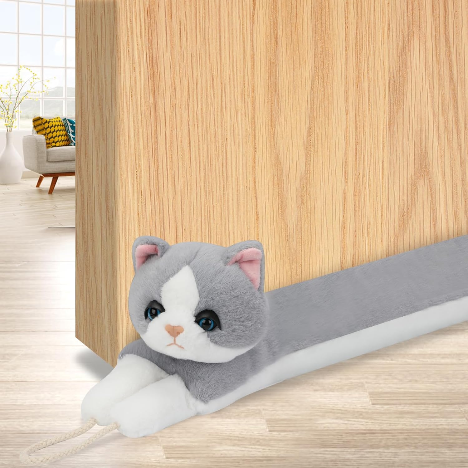 Draft Stoppers - MAGZO Door Draft Stopper 36 inch, Cute Cat Under Door Draft Blocker, Sound Noise Cold Air Wind Dust Proof Seal Guard