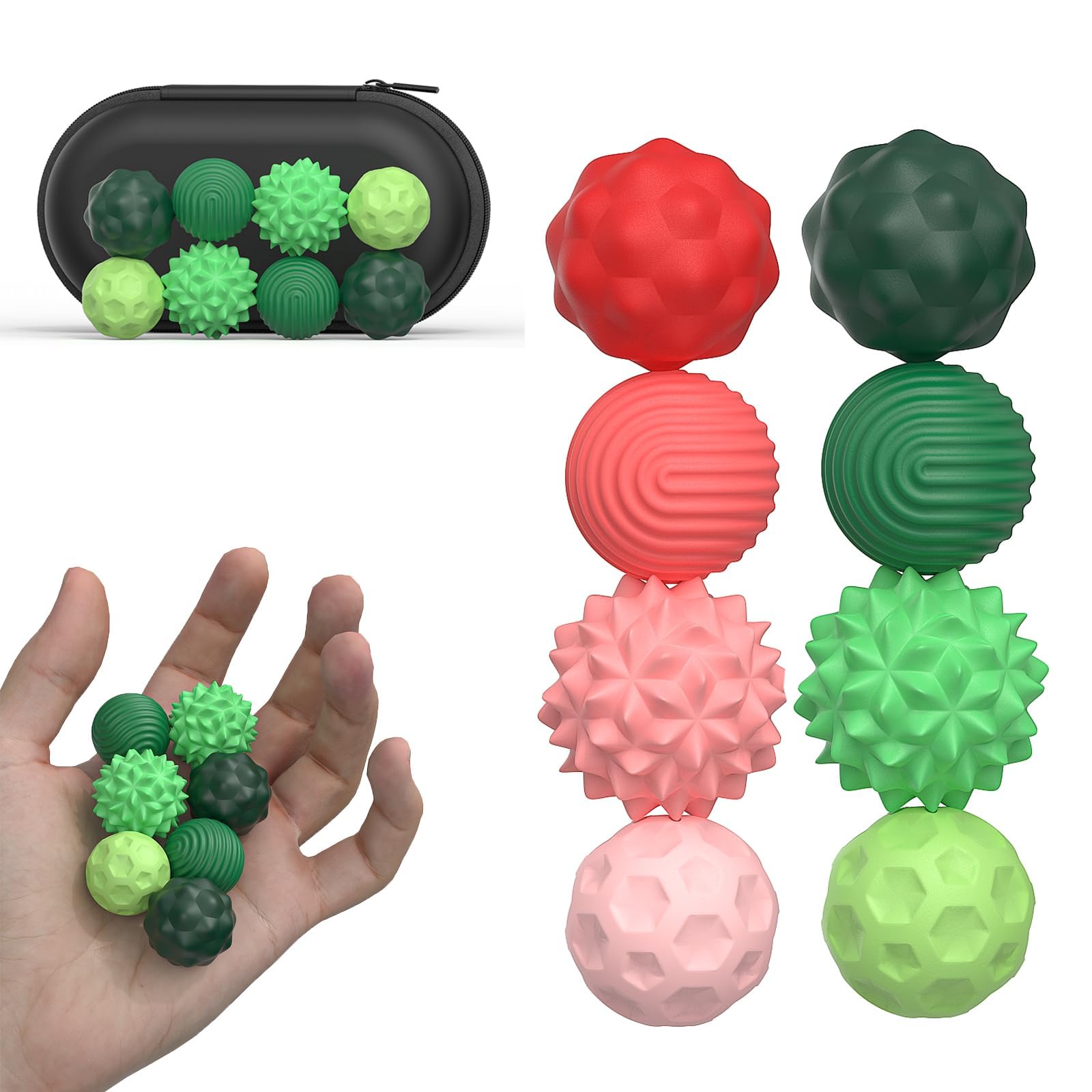 Bambebe Silicone Magnetic Balls Fidget Toys for Adults & Teens, 8PCS Stress Relief Sensory Toys for Autism ADHD Anxiety, Fun Textures Gadgets, Office Desk Toy, Stocking Fillers for Women Men Teen