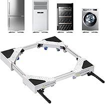 NIUXX Base Universale per Lavatrici, Scooter, Funzione Anti-Vibrazione, Freni Regolabili, Misura Regolabile, per Lavatrici e Asciugatrici Impilati da 42 a 69 cm (Altezza: 5 cm, 1,96 in))