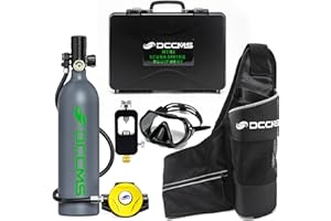 DS DCCMS DCCMS Mini Scuba Tank, 1L Capacity Scuba Diving Tank for Snorkelling or Diving Underwater, 10 to 15 Minutes of Operating Time Premium Reusable Scuba Diving Equipment