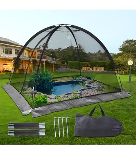16x20 Foot Mesh Pond Netting With Grommets Debris Protection Green ...