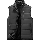 VtuAOL Men's Puffer Vest Outdoor Padded Vest Softshell Outerwear Vest for Travel Hiking