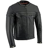 Milwaukee Men's Premium Leather Vented Scooter Jacket