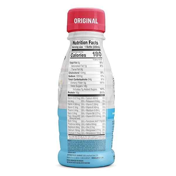 SLIMFAST MEAL REPLACEMENT SHAKE, ORIGINAL FRENCH VANILLA, 10G OF READY TO DRINK PROTEIN, 11 FL. OZ BOTTLE, 4 COUNT