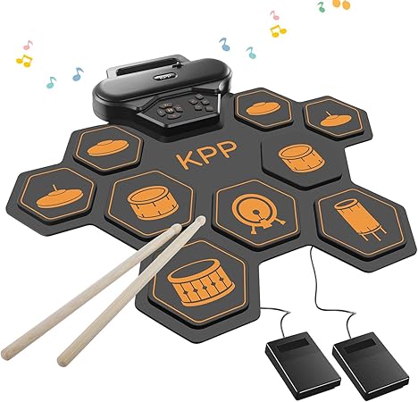 Electronic Drum Set,Drum Pads Kit with Headphone Jack Built-in Speaker
