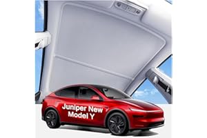 LOWEEY 2025 Upgraded Tesla Model Y Juniper Sunshade Roof, UPF200+ Roof Sunshade with Storage Bag, No-Sag&No-Gaps Heat Insulation Foldable Roof Shade, Tesla Accessories for Juniper 2025-2026, Gray