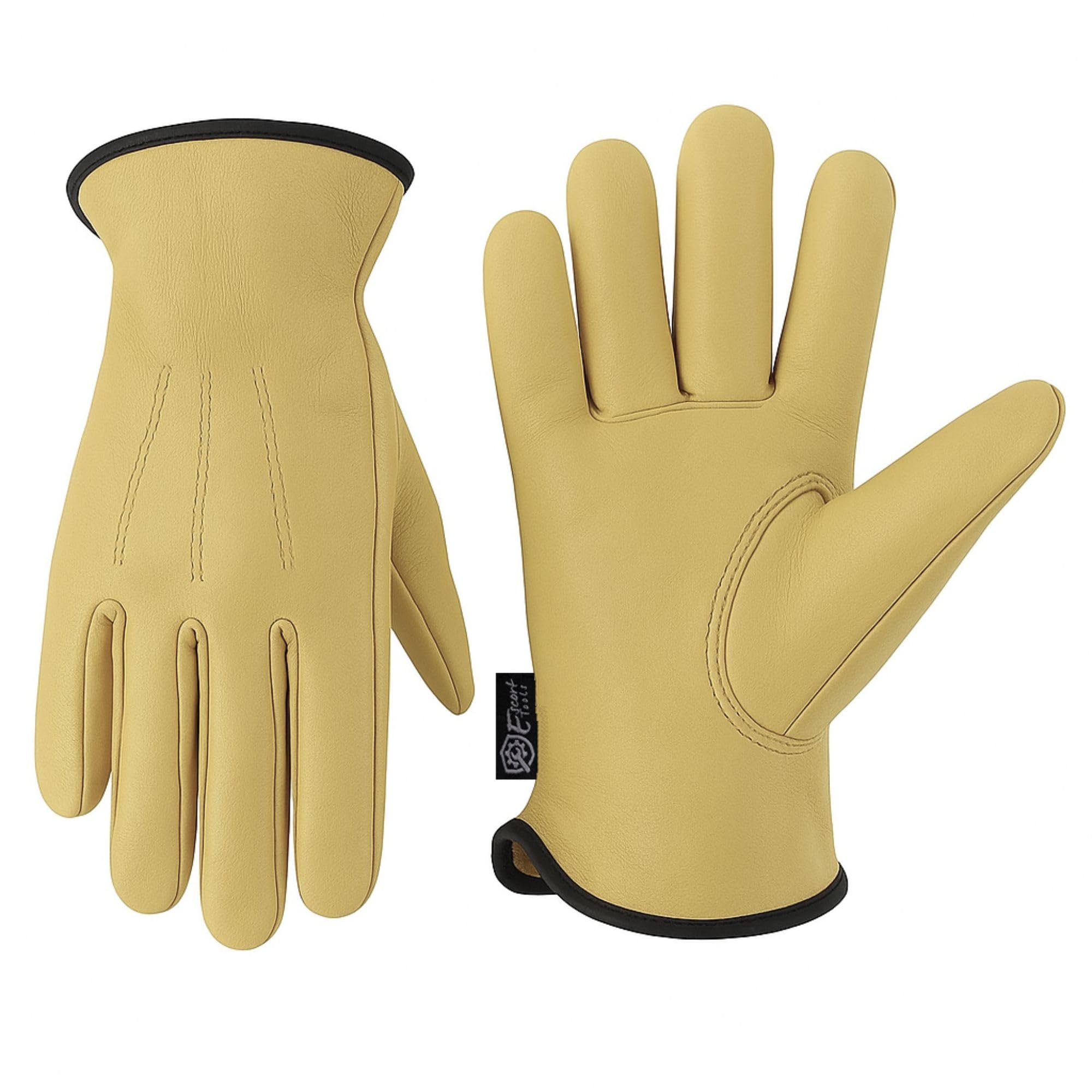 Escort Tools® Heavy Duty Leather Gardening Work Gloves, Thorn Proof, Touch Screen, Utility Safety Working Gloves Breathable, Tear Resistant, High Dexterity Mechanic Gloves Unisex (Beige, L) — image 1