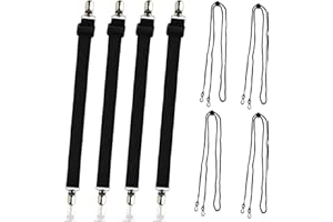Oslynia 8 Pcs Mitten Clips and Glove String for Kids, 4 Adjustable Black Straps, 4 Black Strings, Winter Mittens Holder for T