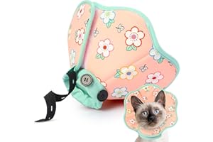 TZBEINN Cat Cone Soft for Wound Healing for Medium Cats(S&M Sized British Shorthair/S&M Sized American Shorthair/Siamese), Breathable Recovery Collar Anti Scratch Licking, Adjustable Surgery Cone Alternative