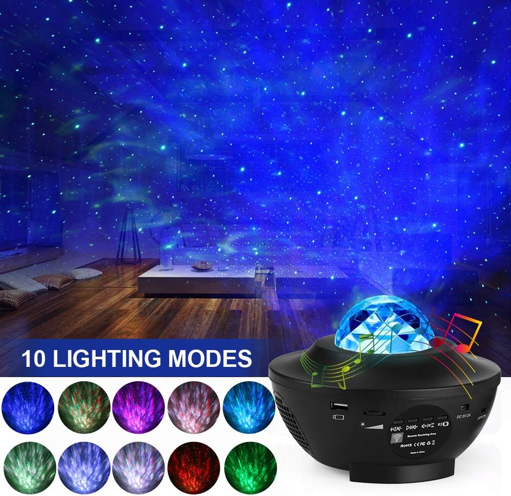 Led Star Projector Kids Star Night Light Music Speak Light Show