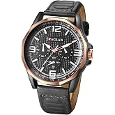 Avaner Men's Leather Wrist Watches: Big Face Analog Quartz Classic Large Dial Business Watches with Luminous Hands