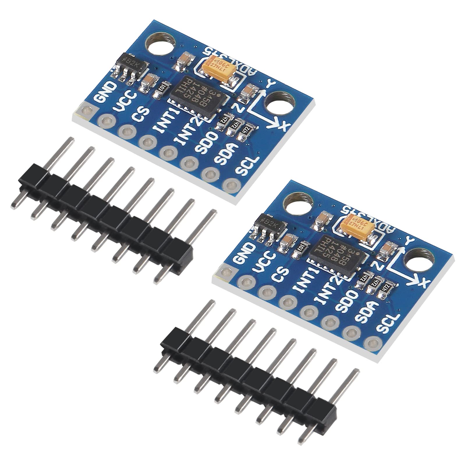 2Pcs GY-291 ADXL345 3-Axis Digital Three-axis Acceleration of Gravity Tilt Inclination Module IIC/SPI Transmission