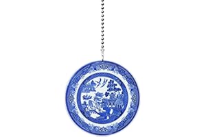 Gotham Decor Blue Willow Plate Design Fan/Light Pull
