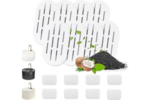 MISFANS Ceramic Cat Water Fountain Filters, 8 Pack Replacement Filters & 8 Pack Replacement Pre-Filter Sponges Set for MISFAN