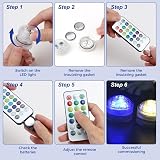 Raykce 5 Pack Mini Submersible LED Lights with Remote Colourful ABS Battery Tea view 6