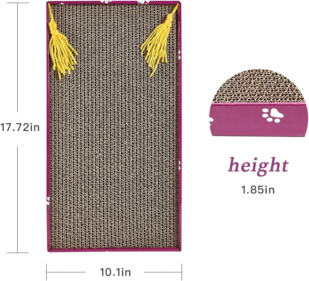 PEEKAB Cat Scratcher Cardboard Wide Cat Scratching Pad Reversible Cat Scratch Bad with Box Catnip Included 3 Pack Scratching Cardboard : Pet Supplies
