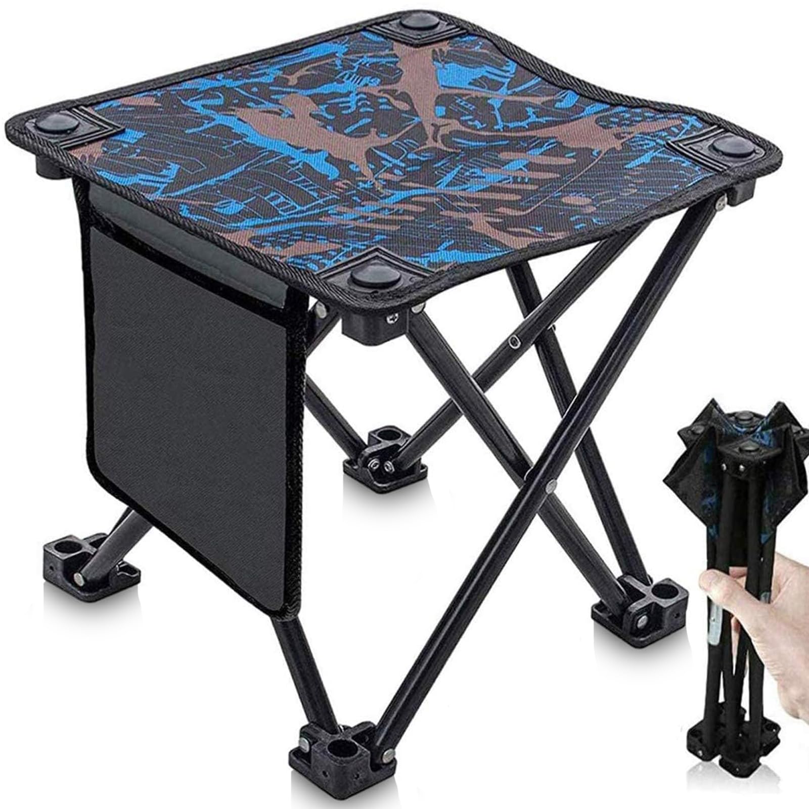 Xndryan Folding Stool, Small Fishing Camping Stool Portable Lightweight Foldable Stool for Fishing, Hiking and Picnic