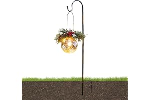 XFF Shepherds Hook,Adjustable Shepherd Hook,39 Inch high 0.8 Centimeter Thick Metal Garden Hooks for Hanging Birdhouses Solar Lights Flower Pots Lanterns Wedding Decor(Black), DY_100Muyang_1, 1 Pack