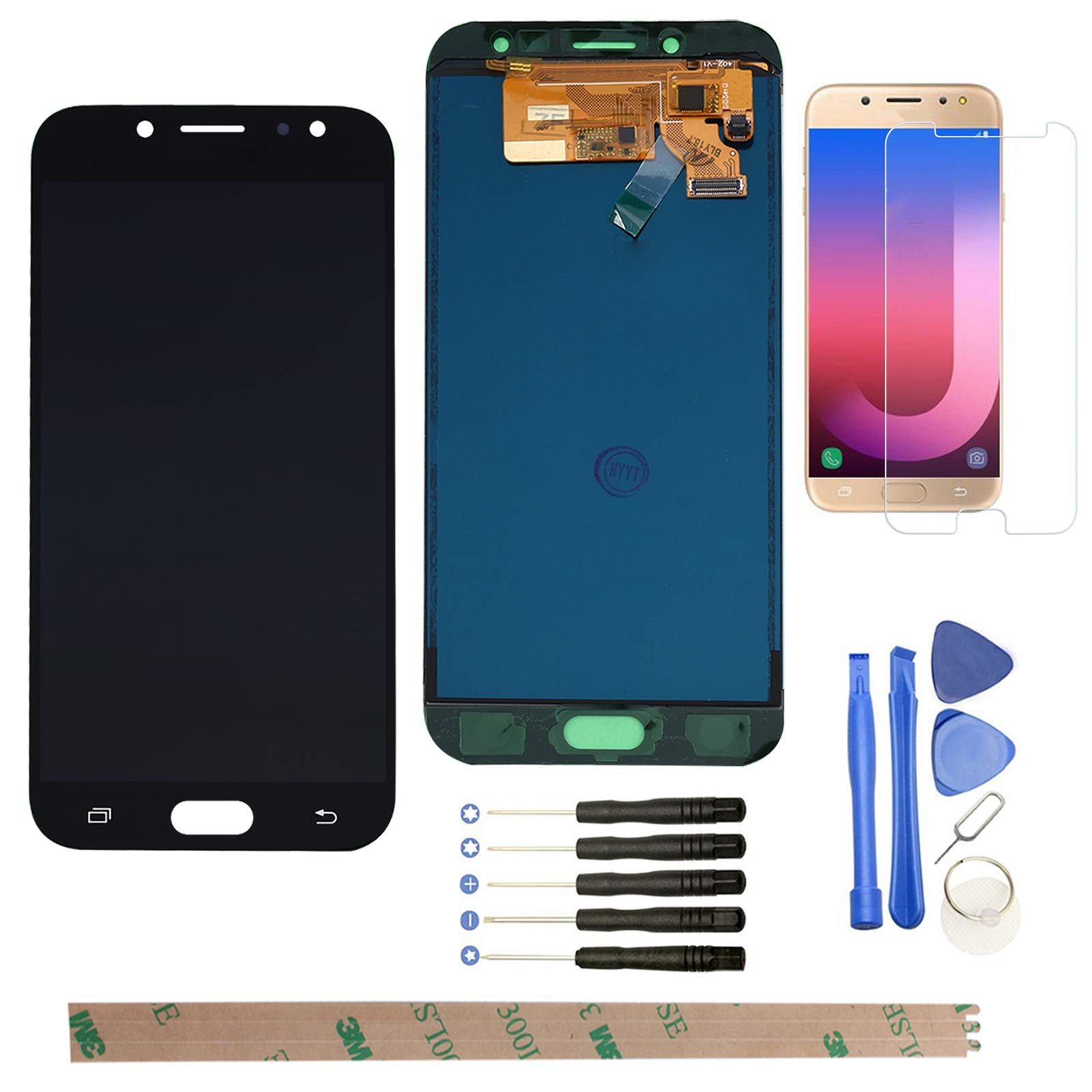 West Dragon For Samsung Galaxy J7 Pro (2017) J730G J730 J730F LCD display + touch screen + complete tool (black) (easy installation for do-it-yourself)