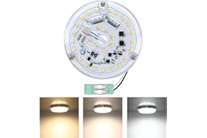 CAISENS 4 Inch Ceiling Fan LED Light Replacement, 18W 2200LM 3000K 4500K 6000K LED Ceiling Fan Light Kit, Round Ceiling Fan Light Kit Replacement, 120V, CRI90, Dimmable