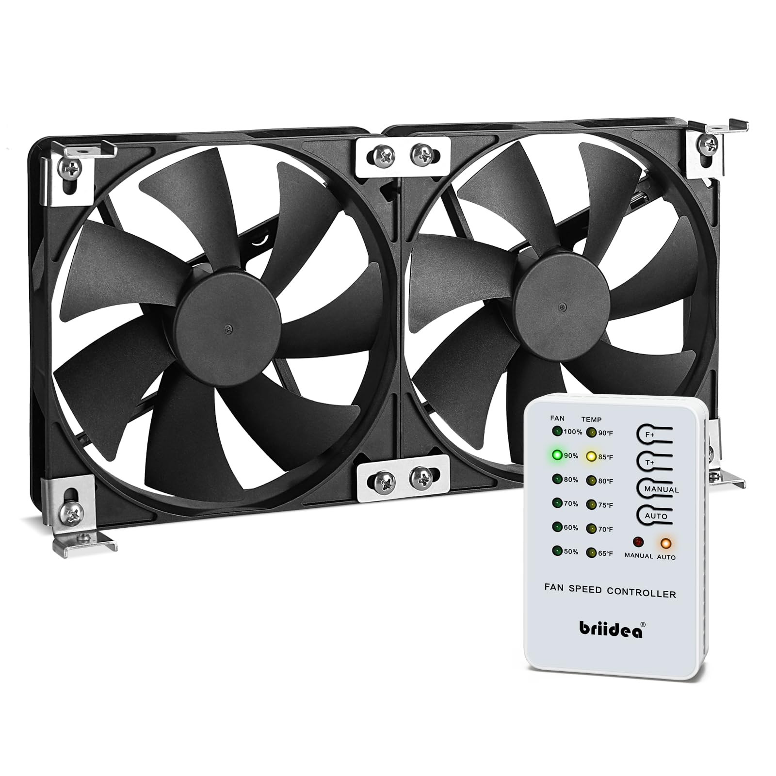 Photo 1 of RV Refrigerator Fan, Briidea 12V RV Fridge Ventilation Cooling Fan 5.5"(140MM), Dual-Mount Kits to fit All RV Vents Ideally US RVs, with dual-mode controller to bring You convenience