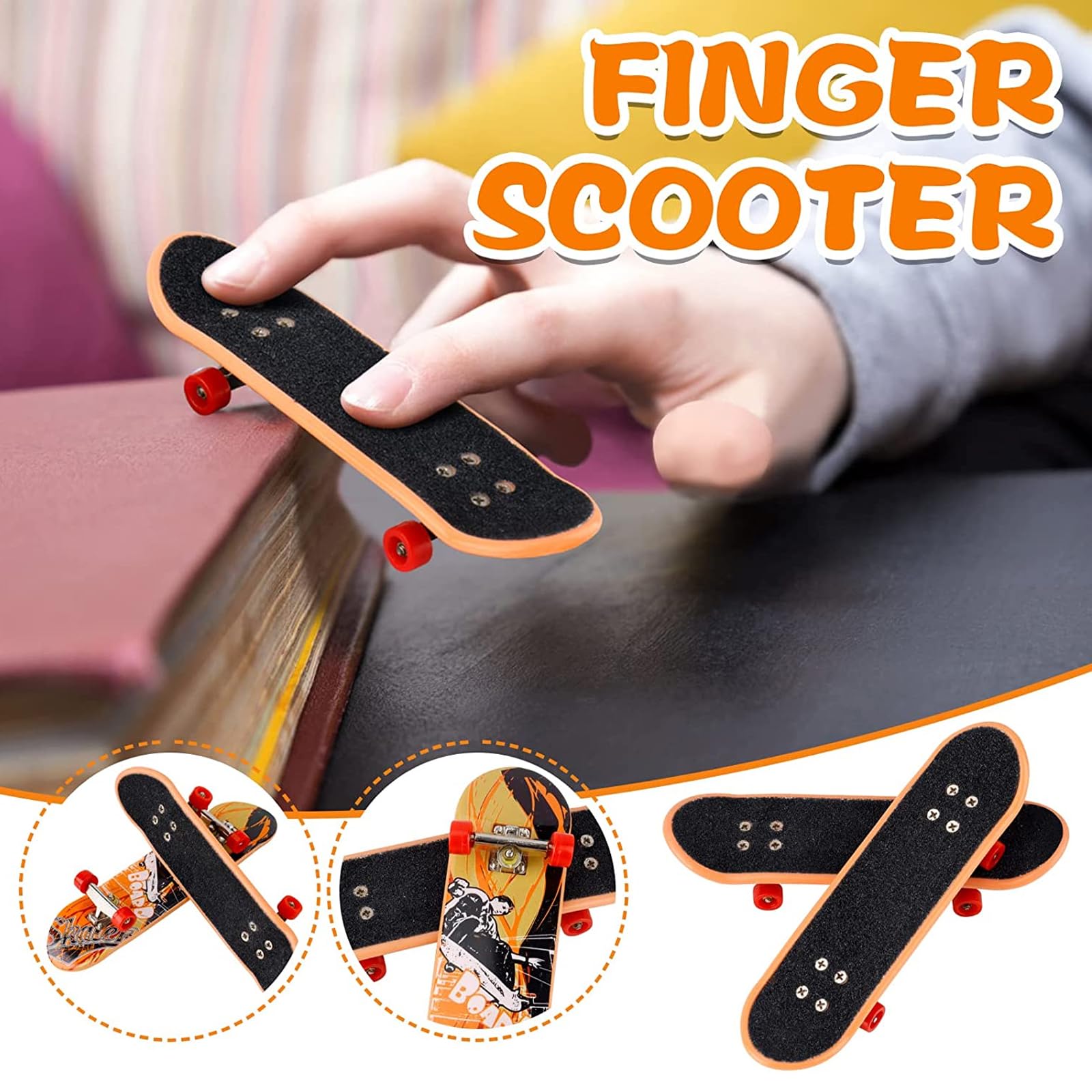 Finger Skateboard Park Kits,14-in-1 Bigger Finger Skateboard Ramp Set with 14 Ramps,8 Fingerboards,1 Finger Bike, Skate Park Kit,Fingerboard Skatepark Half Pipe Toys Gifts for Ages 3+