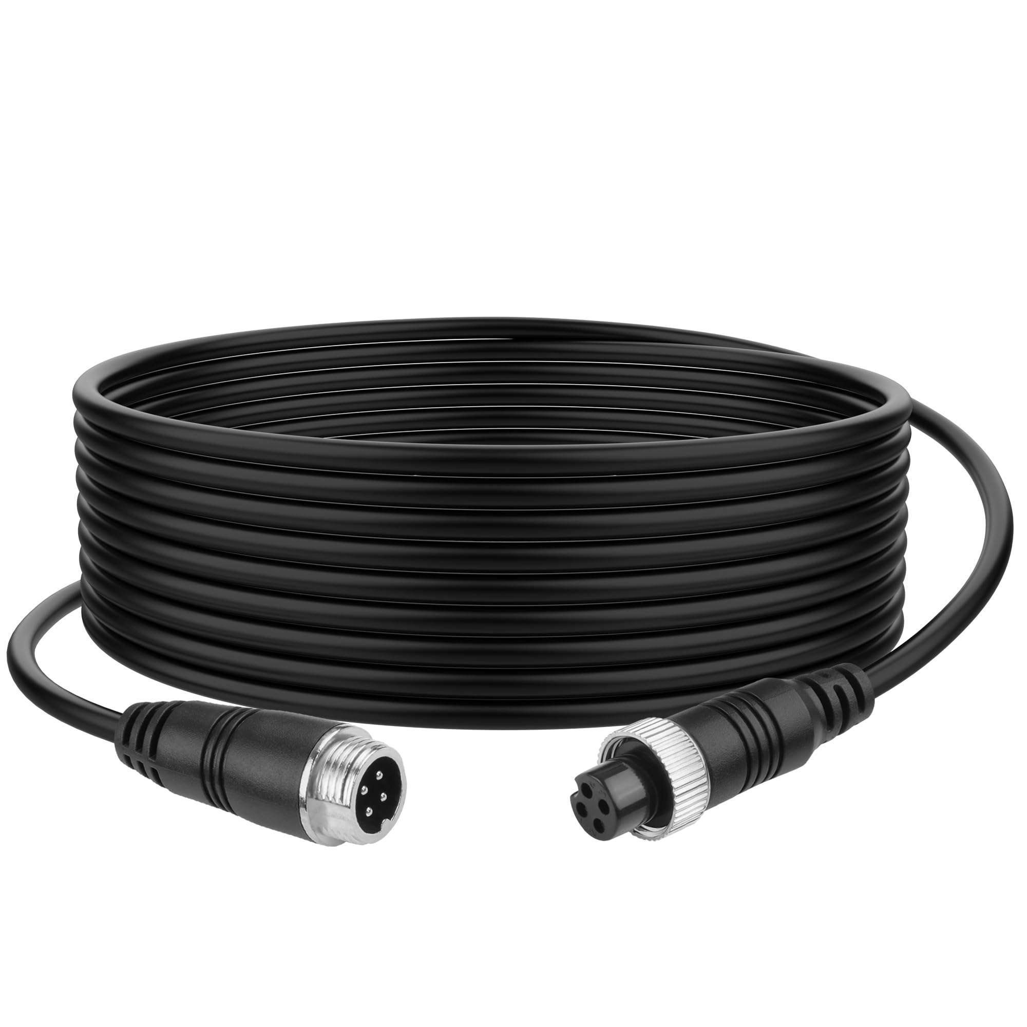 YACSEJAO Car Video 4-Pin Aviation Extension Cable M12 4Pin Backup Camera Extension Cable for CCTV Rearview Camera Truck Trailer Camper Bus Vehicle Backup Monitor System (5M/16.4FT)