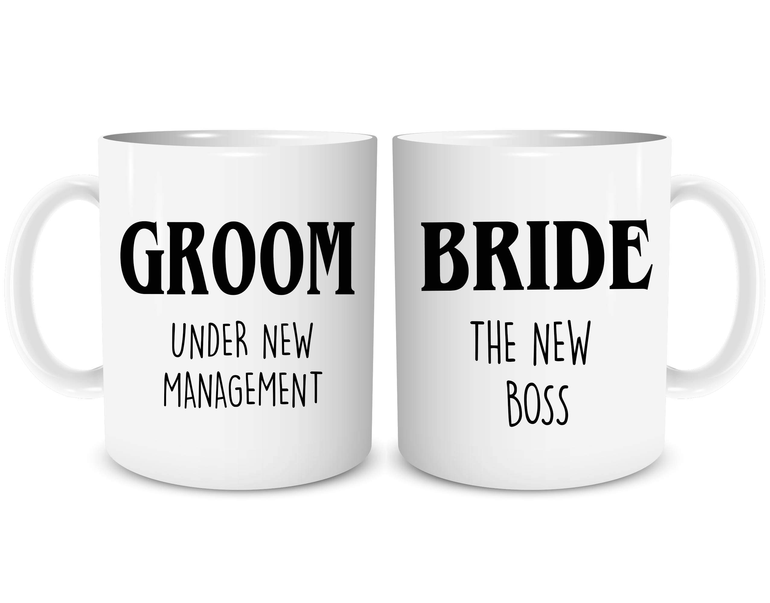 Funny Couples Mugs Bride Groom Wedding Gifts Newly Married Couples Present Novelty Adult Humour Friend Marriage The New Boss WSDMUG1301