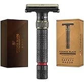 VIKINGS BLADE Adjustable Double Edge Safety Razor + Luxury Case. Smooth, Reusable, Eco-Friendly (The Emperor “Meiji”)
