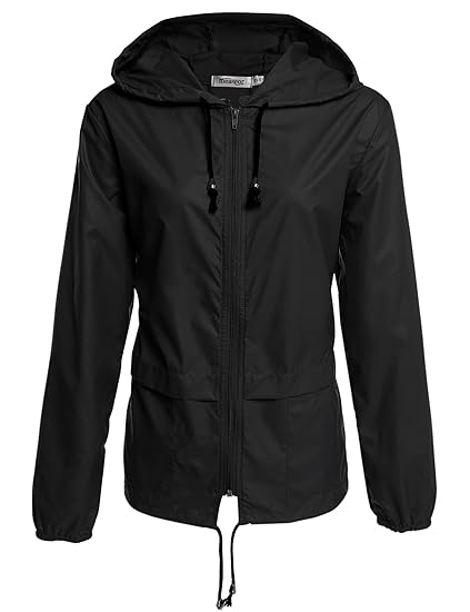 Meaneor Damen Jacke Übergangsjacke Regenjacke mit Kapuze Tasche Regenparka Funktionsjacke Wasserdicht Atmungsaktiv