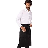 Chef Works Unisex Reversible Server Apron, Black, One Size