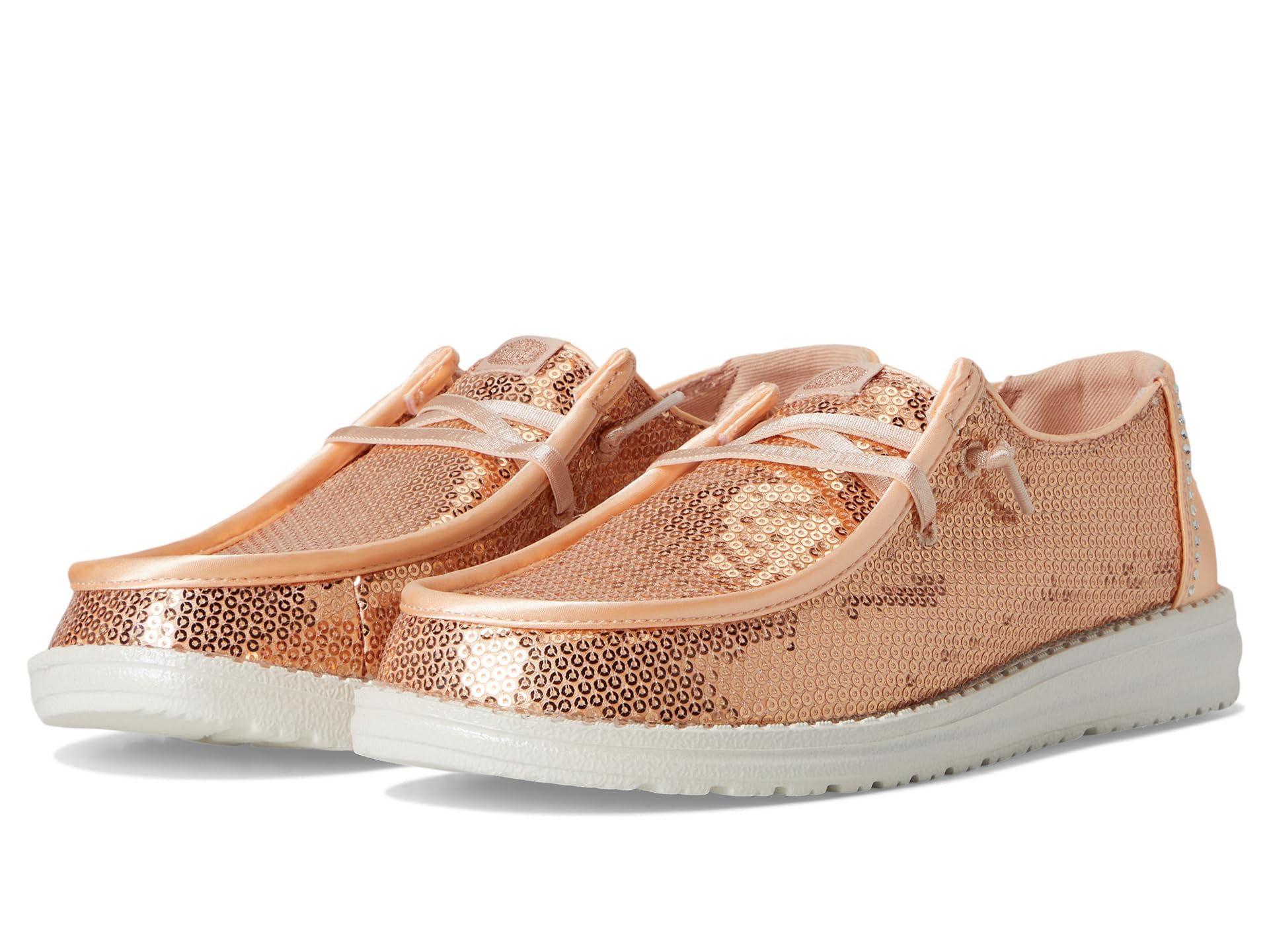 HEYDUDE Womens Wendy Disco Sequin Blush 11 Medium