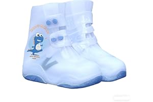 Kids Silicone Shoe Covers for Rainy Day Waterproof Outdoor Galoshes Overshoes Boys Girls Not-Slip Rubber Shoes Cover