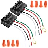 Mylvrek 2-Pack Touch Lamp Control Module, 3-Level Touch Dimmer Sensor | Touch Lamp Sensor Replacement with Wiring Caps, Dimmable Touch Sensor for Dimmable LED, Incandescent, Halogen Bulbs