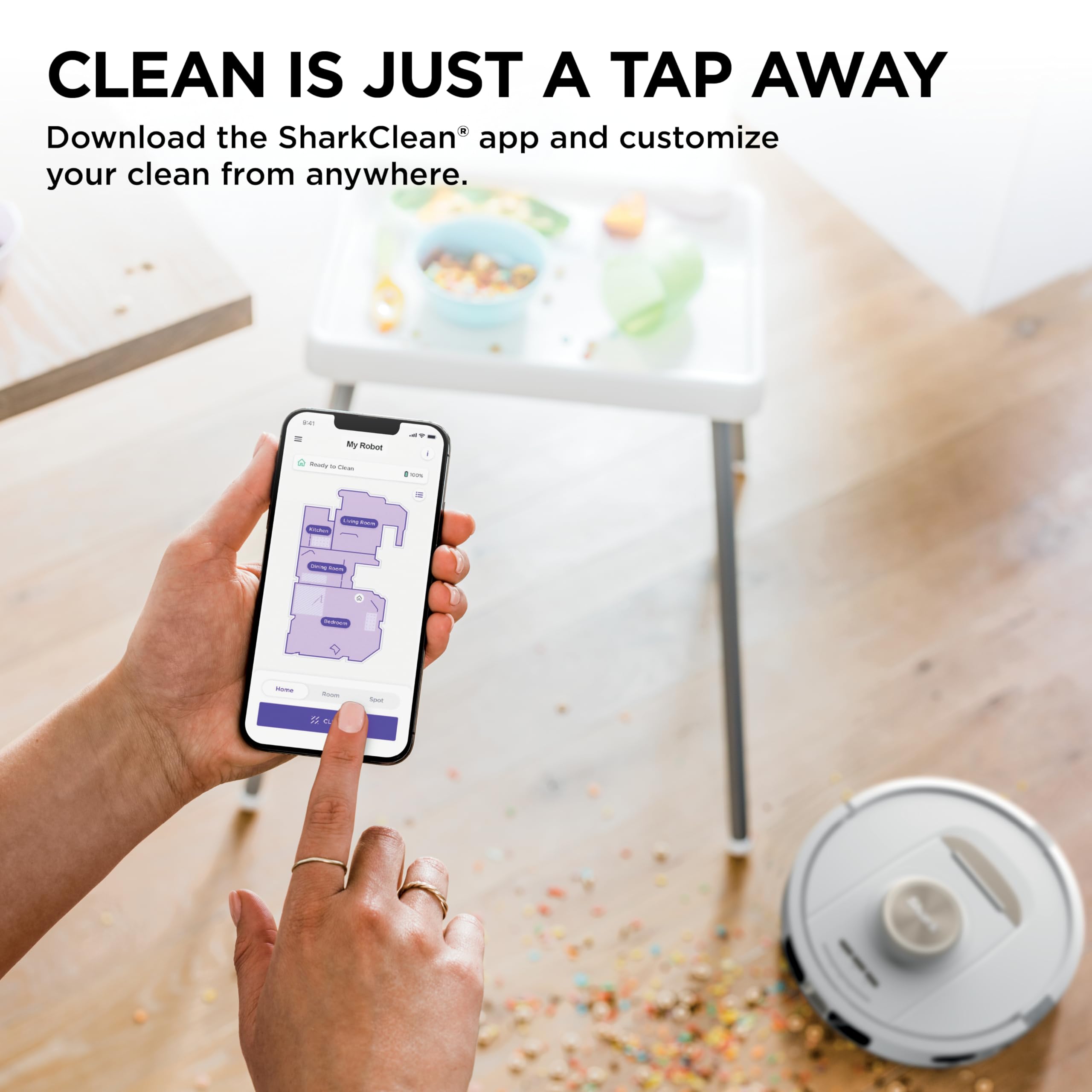 Shark Stratos 2-in-1 Robot Vacuum & Mop with 25+ Hands-Free Features & NeverTouch Self-Cleaning Base, Precision Mapping, Autolift Technology, HEPA Filtration, Edge Detect, AV2700ZE, White