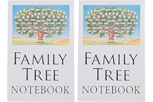 2 Pack Family Tree Notebooks,8.3x5.5in Lined Genealogy Journal, Genealogy Workbook with 34 Pages for Students, Researchers, O