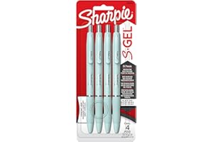Sharpie S-Gel, Gel Pens, Medium Point (0.7 mm), Ocean Fog Barrel, Black Ink, 4 Count