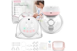TOTMIZBY Hands Free Breast Pump, Electric Breast Pumps, 12 Levels 3 Modes Double Wearable Breastpump, Portable 1200mAH, LCD, Quiet and Painless, Leak-Proof 140° Silicone, Comfortable Breastfeeding Necessities