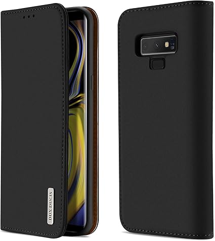 Amazon Co Jp For Galaxy Note9 ケース 手帳型 Docomo Sc 01l Au Scv40 Note9 カバー 全面保護 カード入れ スタンド機能 耐衝撃 耐摩擦 人気 おしゃれ ギフトボックス付き ワイヤレス充電に対応 Galaxy Note 9 ブラック 家電 カメラ