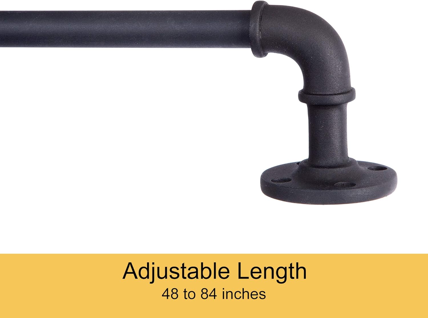 Kenney KN90031 5/8" Adler Rust Resistant Indoor/Outdoor Ceiling or Wall-Mount Window Curtain Rod, 48-84”: Home & Kitchen