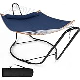 SUNCREAT Hammocks Free Standing Hammock for Outside, Dark Blue